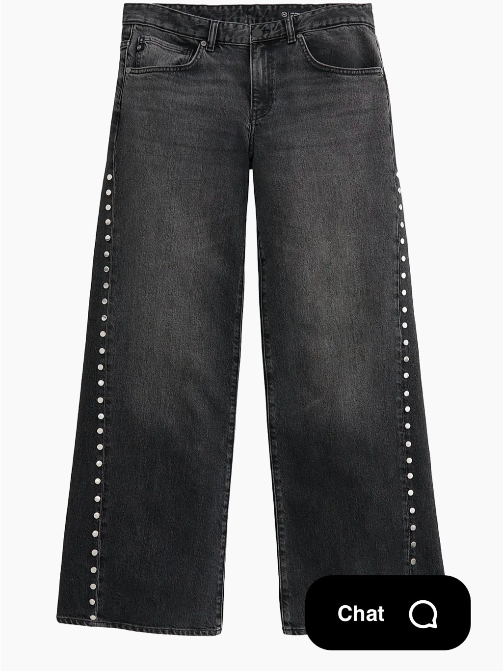 Ag Adriano Goldschmied Adria Black Wide Leg Jeans With Silver Studs Like New